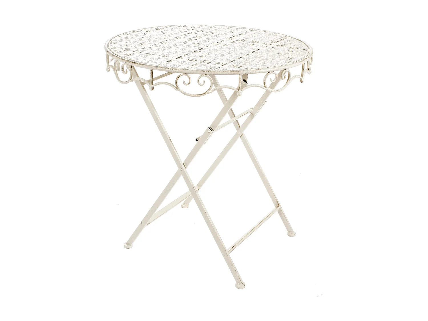 Table haute en fer blanc ivoire Emilio D 70cm