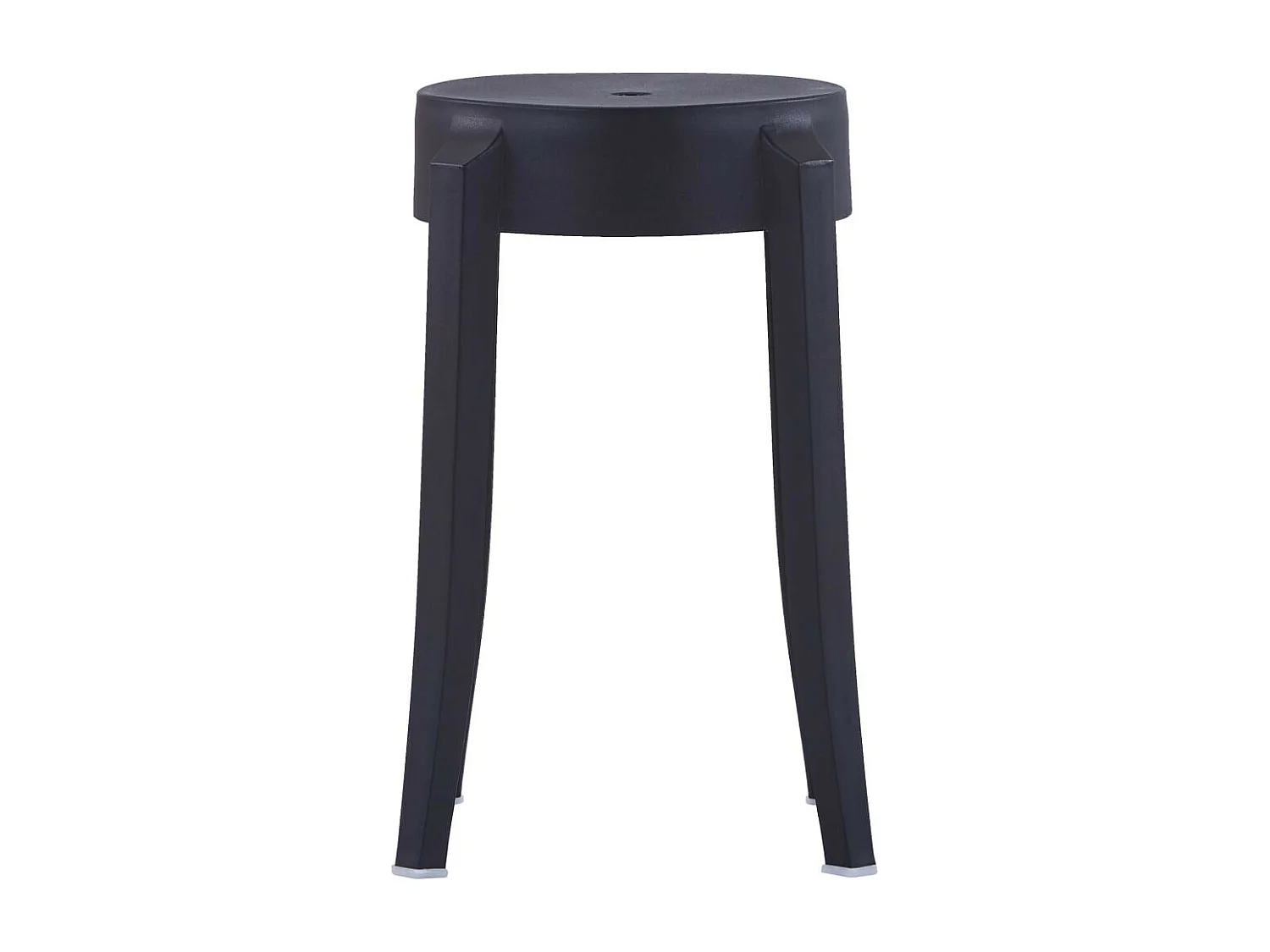 4 pcs Tabourets empilables Noir Plastique