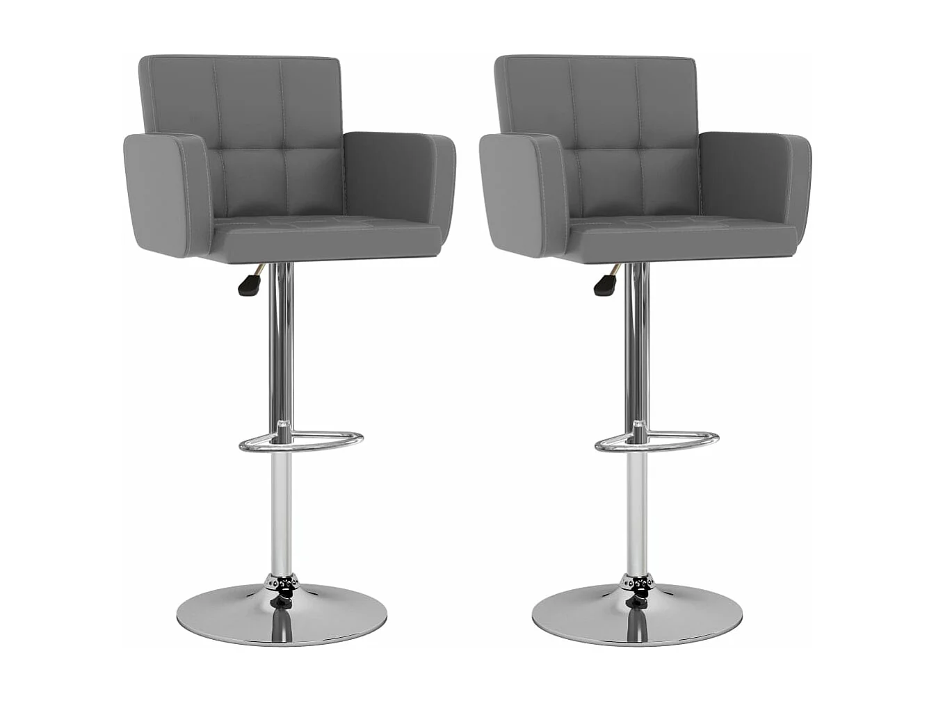 Tabourets de bar 2 pcs Gris Similicuir 14