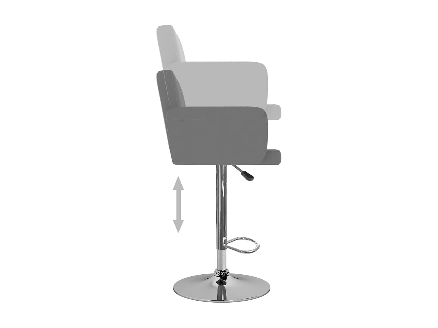 Tabourets de bar 2 pcs Gris Similicuir 14