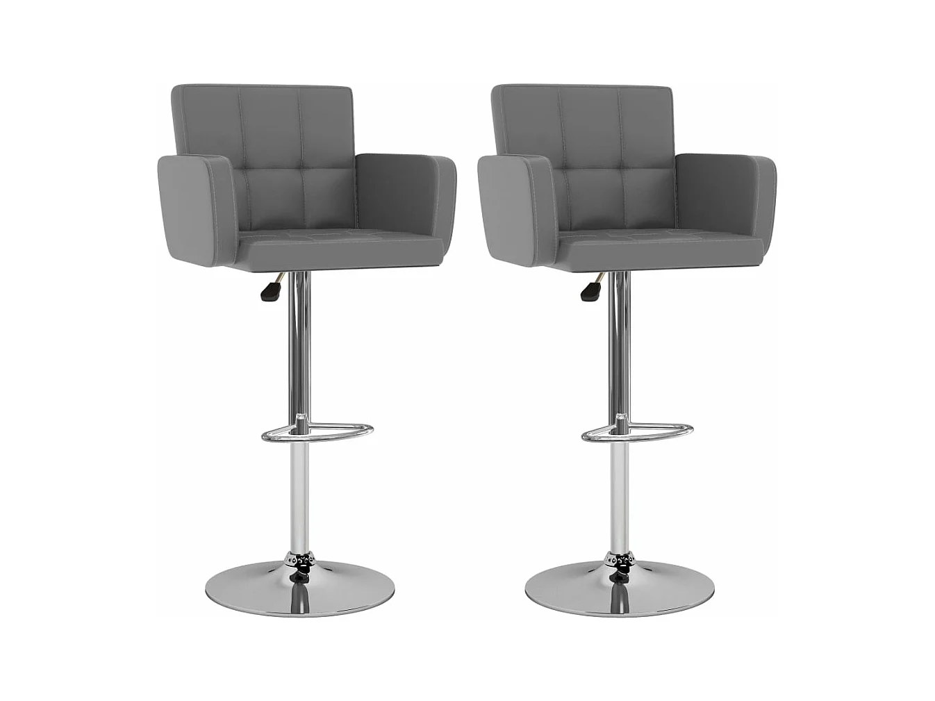 Tabourets de bar 2 pcs Gris Similicuir 14