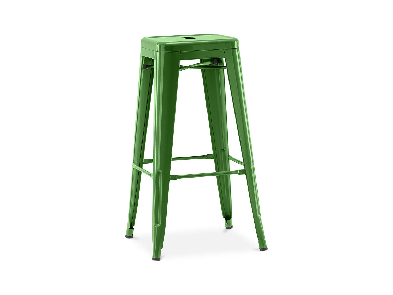 Tabouret haut industriel acier brillant renforcé Kalax 76cm --Couleur Vert