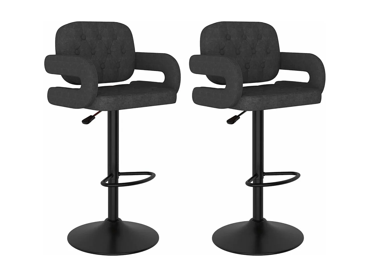 Tabourets de bar 2 pcs Gris foncé Tissu Boris