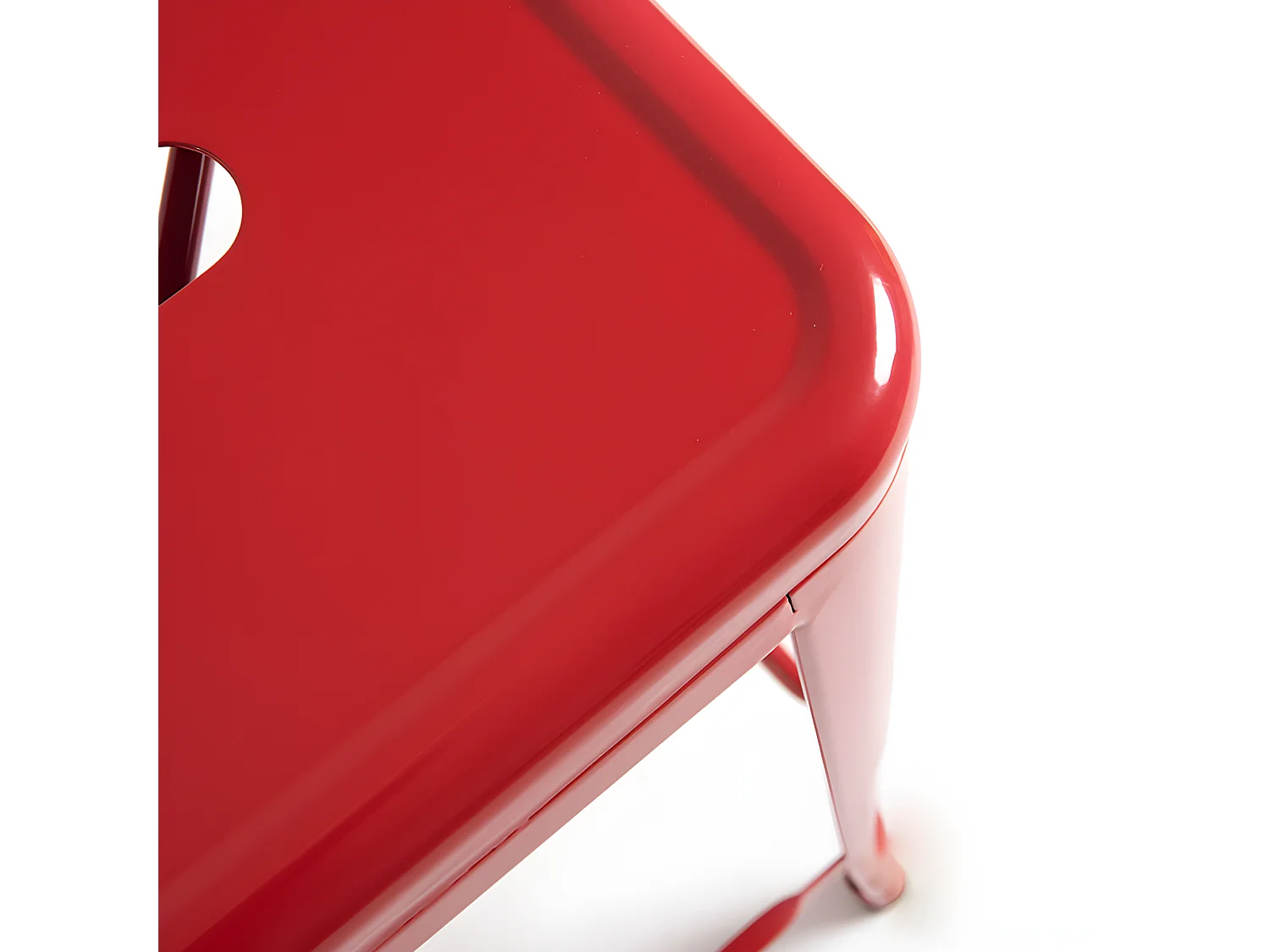 Taburete industrial Kontoir 65 cm de acero rosa brillante-Color Rojo