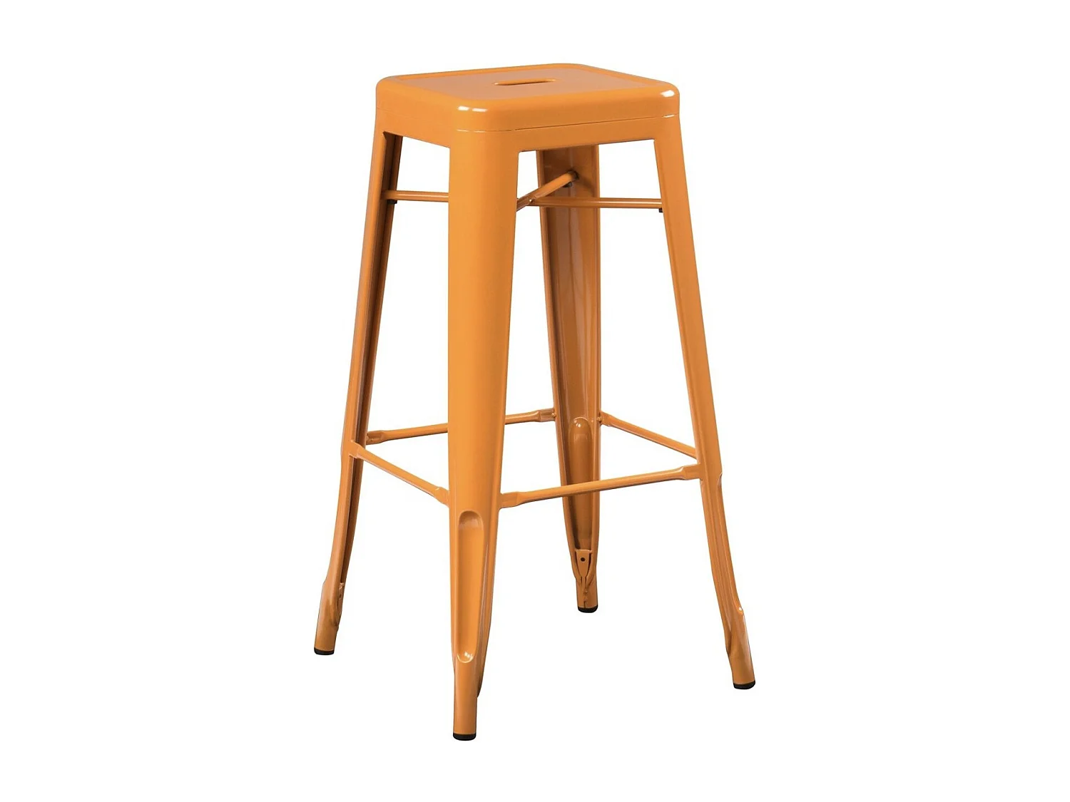 Tabouret haut 76cm Kontoir en acier brillant - Design industriel et élégant-Couleur Marron