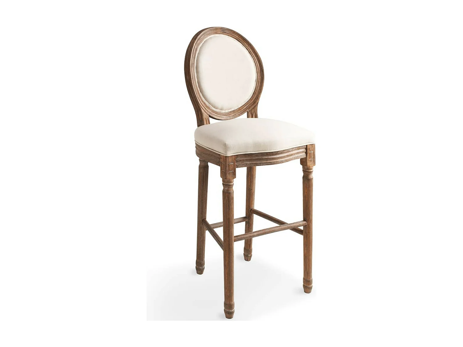 Chaises de bar 2 pcs Blanc Lin