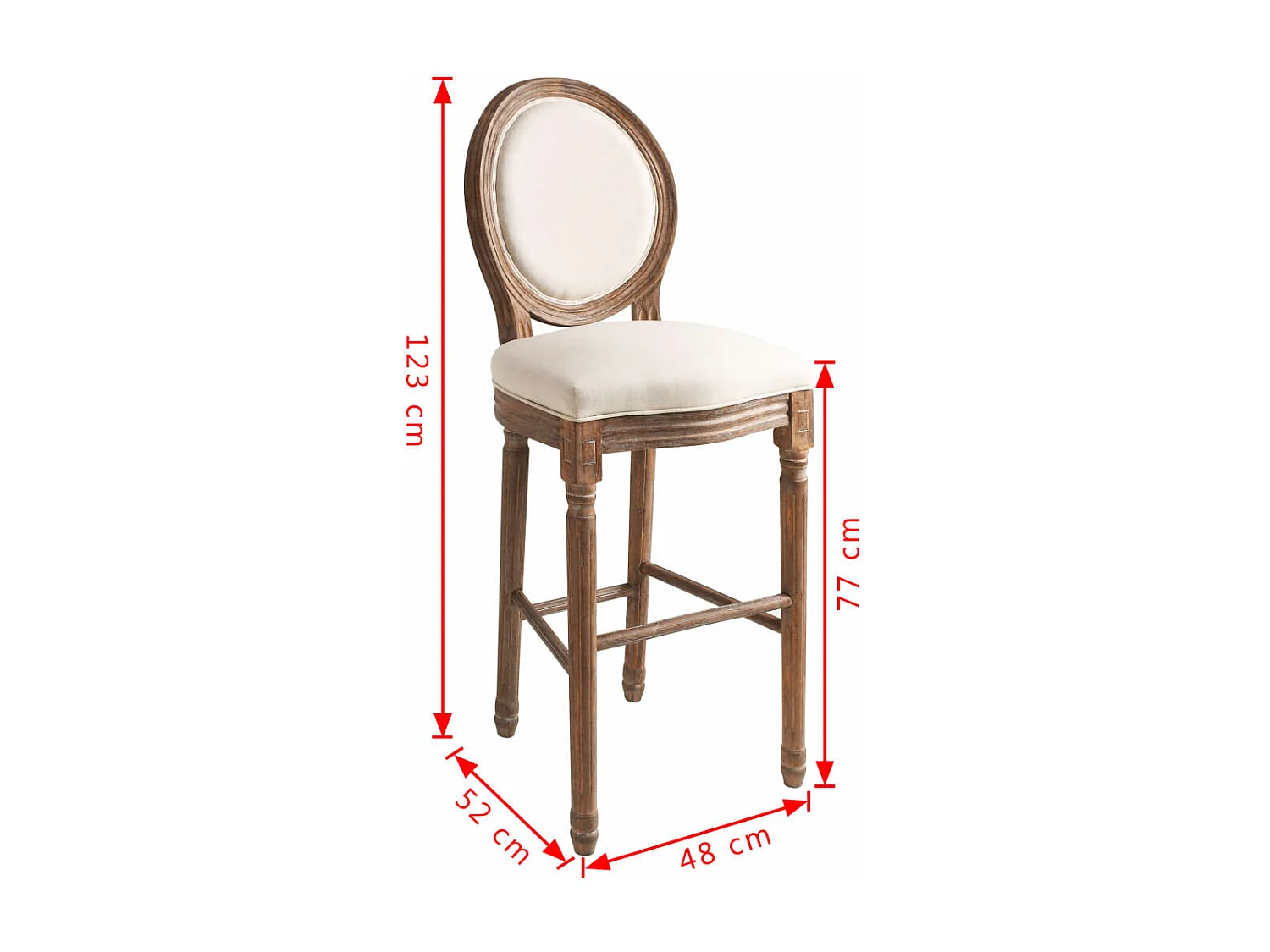 Chaises de bar 2 pcs Blanc Lin