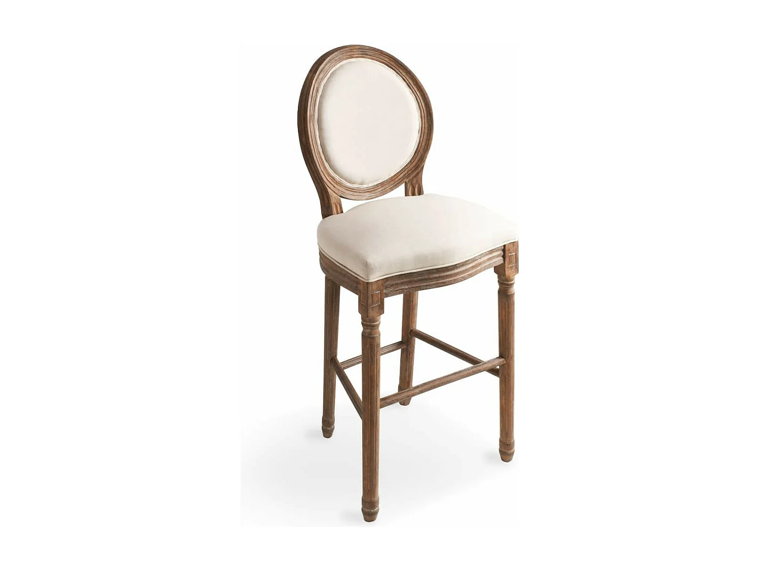 Chaises de bar 2 pcs Blanc Lin