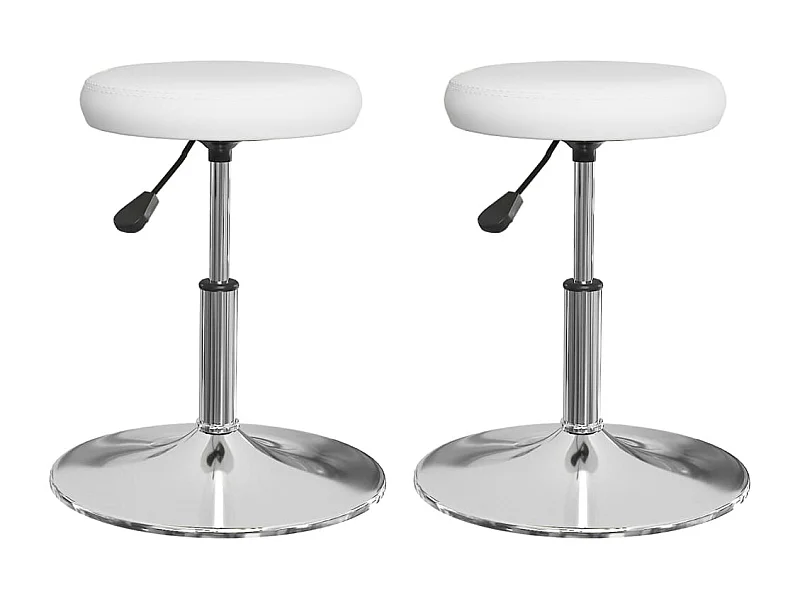 Tabourets de bar 2 pcs Blanc Similicuir 15