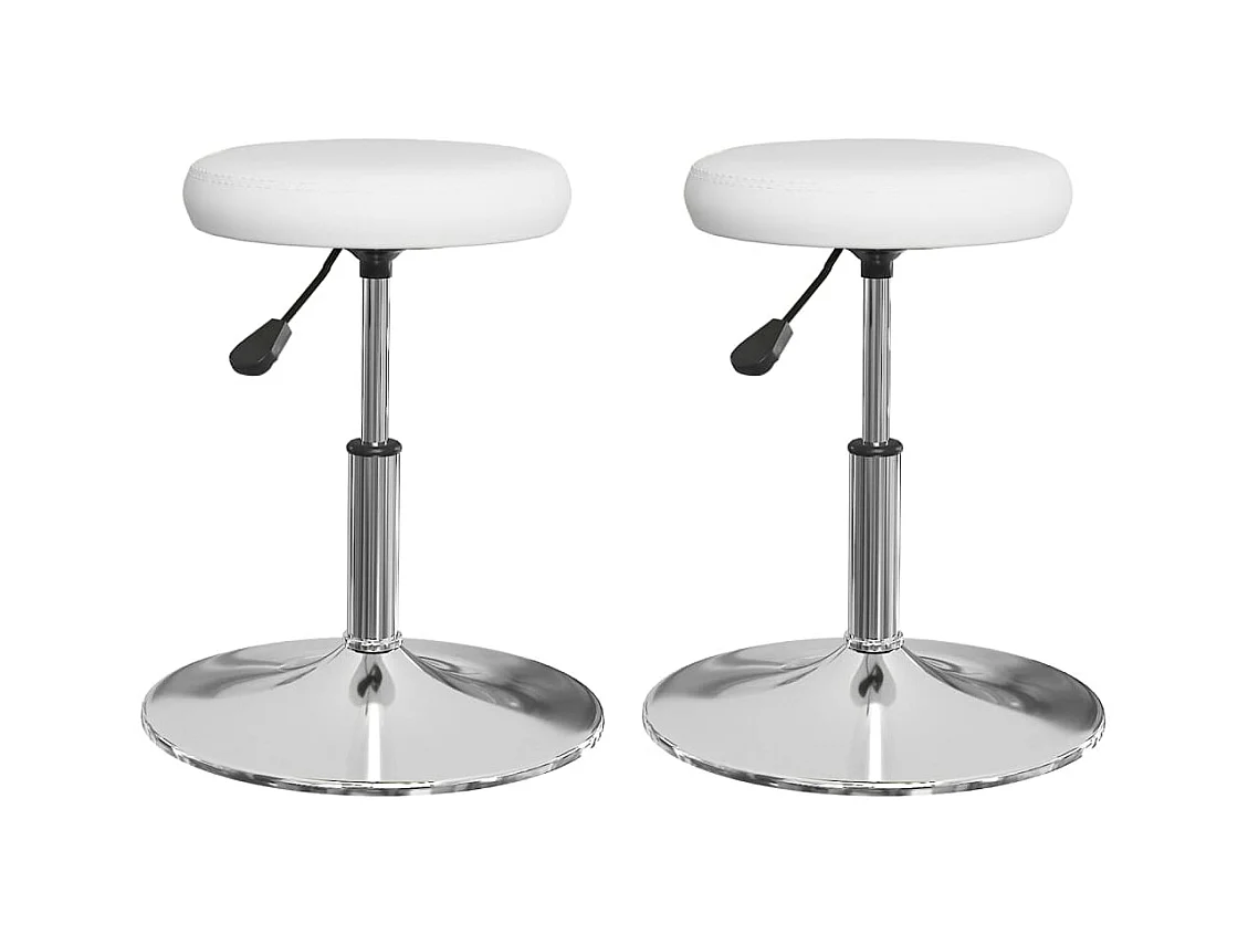 Tabourets de bar 2 pcs Blanc Similicuir 15