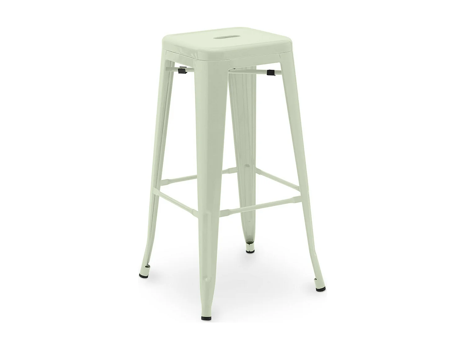 Tabouret haut industriel acier brillant renforcé Kalax 76cm --Couleur Vert pastel