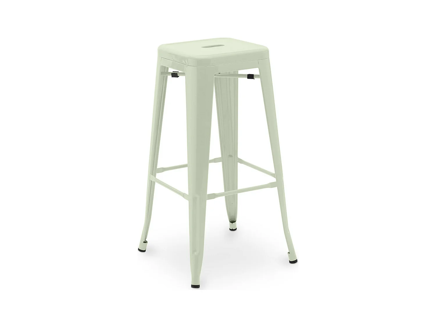 Tabouret haut industriel acier brillant renforcé Kalax 76cm --Couleur Vert pastel