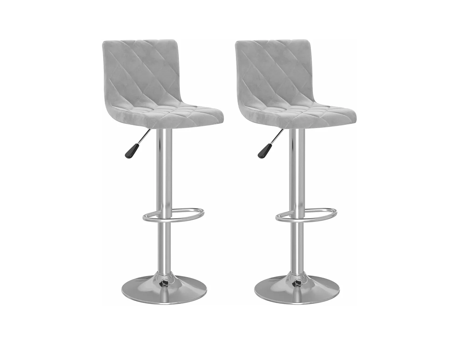 Tabourets de bar 2 pcs Gris clair Velours 8