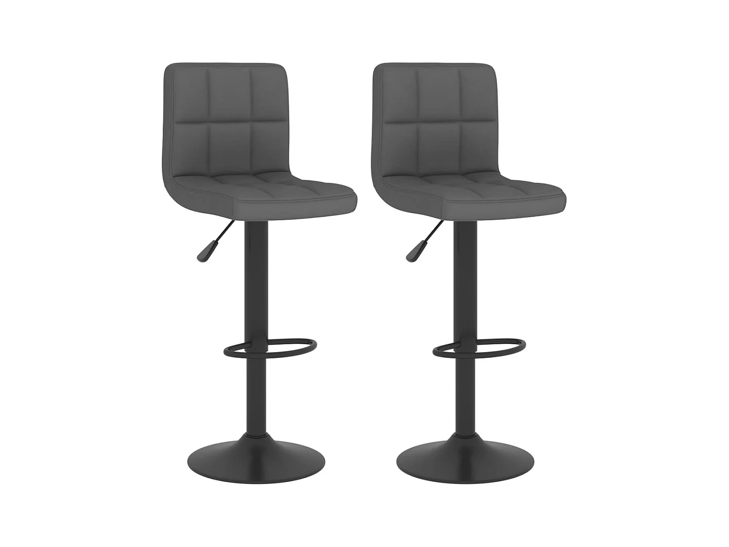 Tabourets de bar 2 pcs Gris foncé Tissu 7