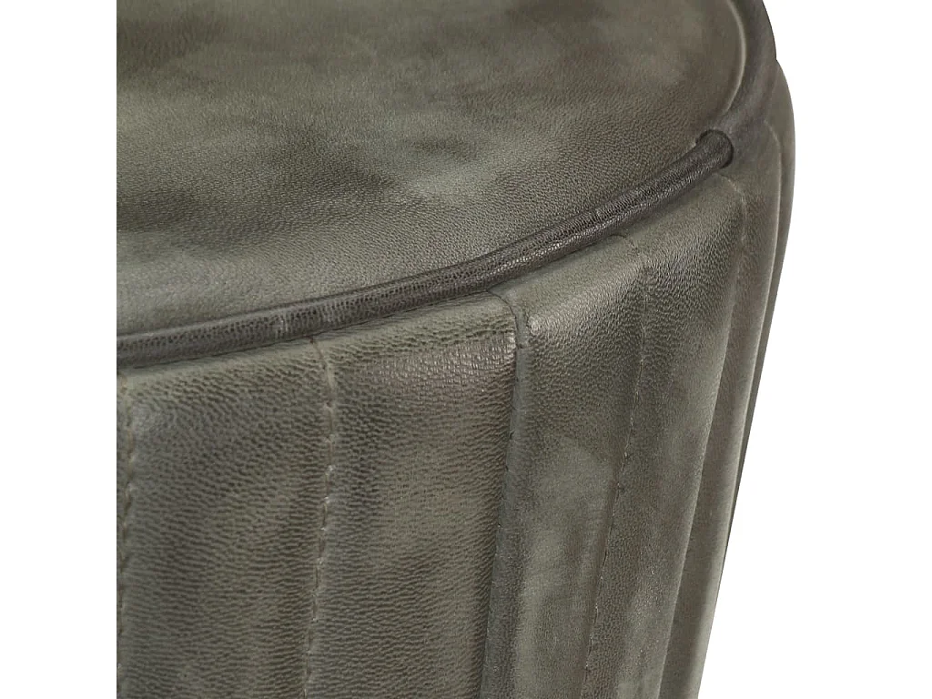 Tabouret de bar Gris Cuir véritable Havane