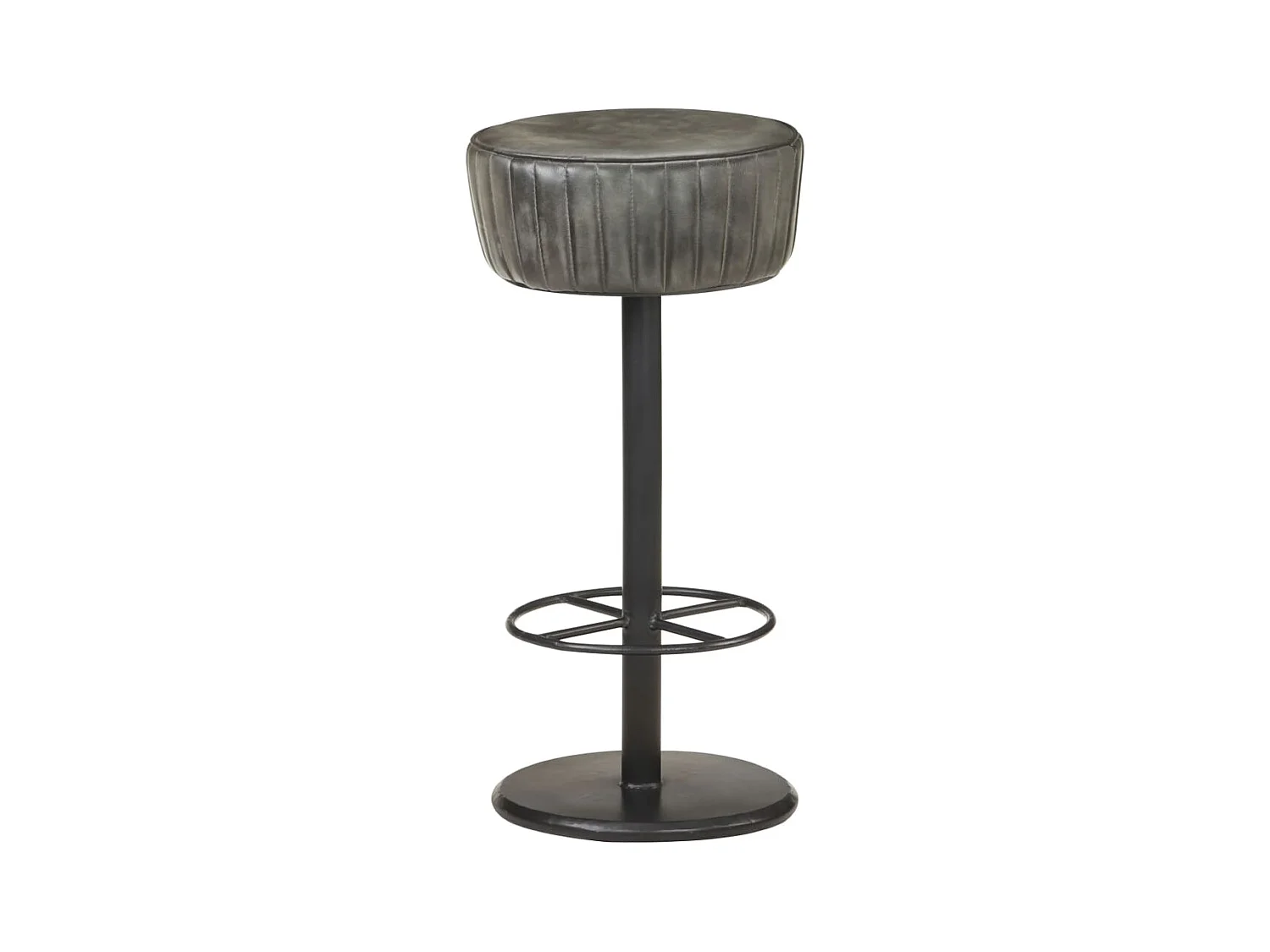Tabouret de bar Gris Cuir véritable Havane