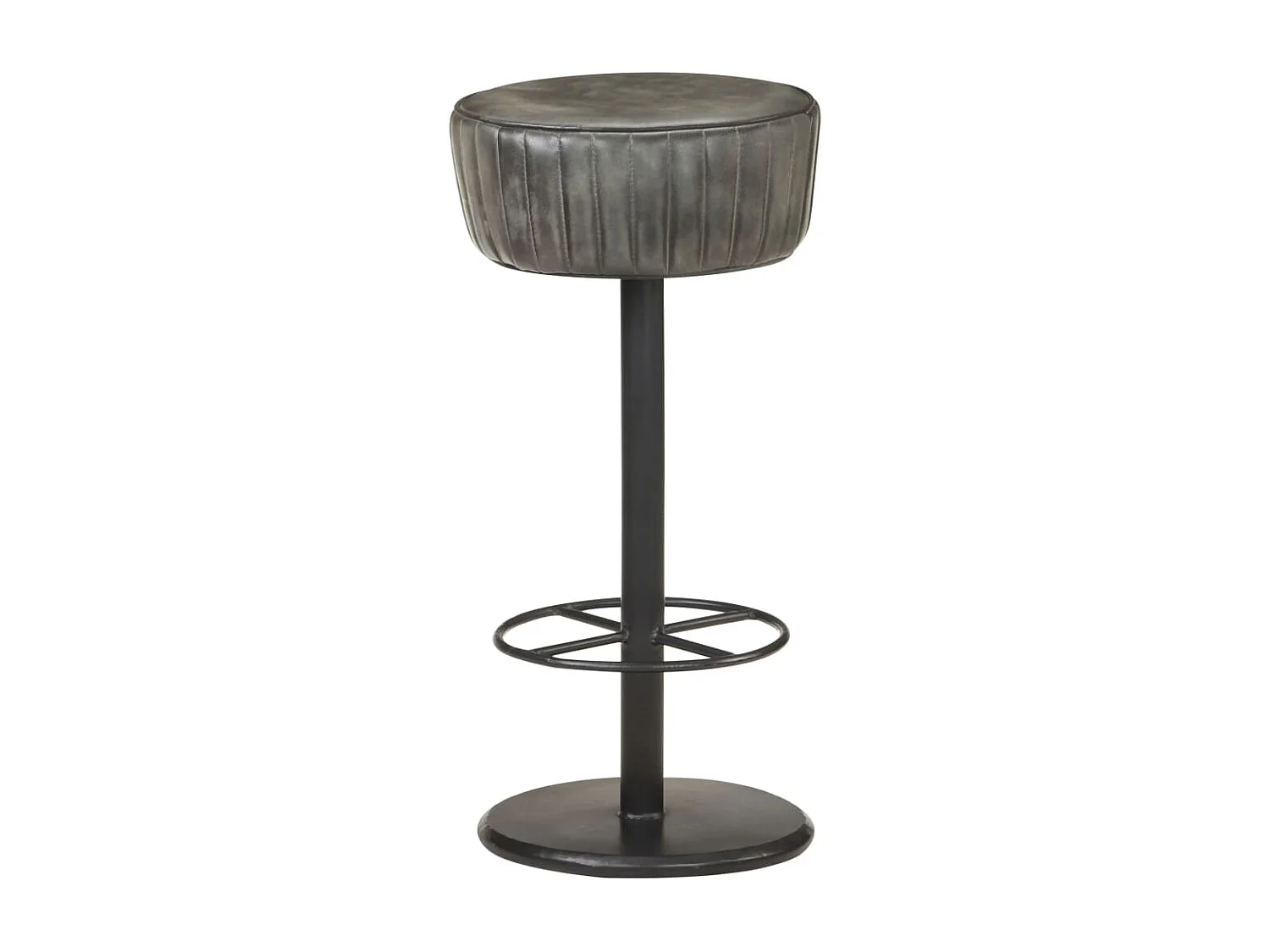 Tabouret de bar Gris Cuir véritable Havane