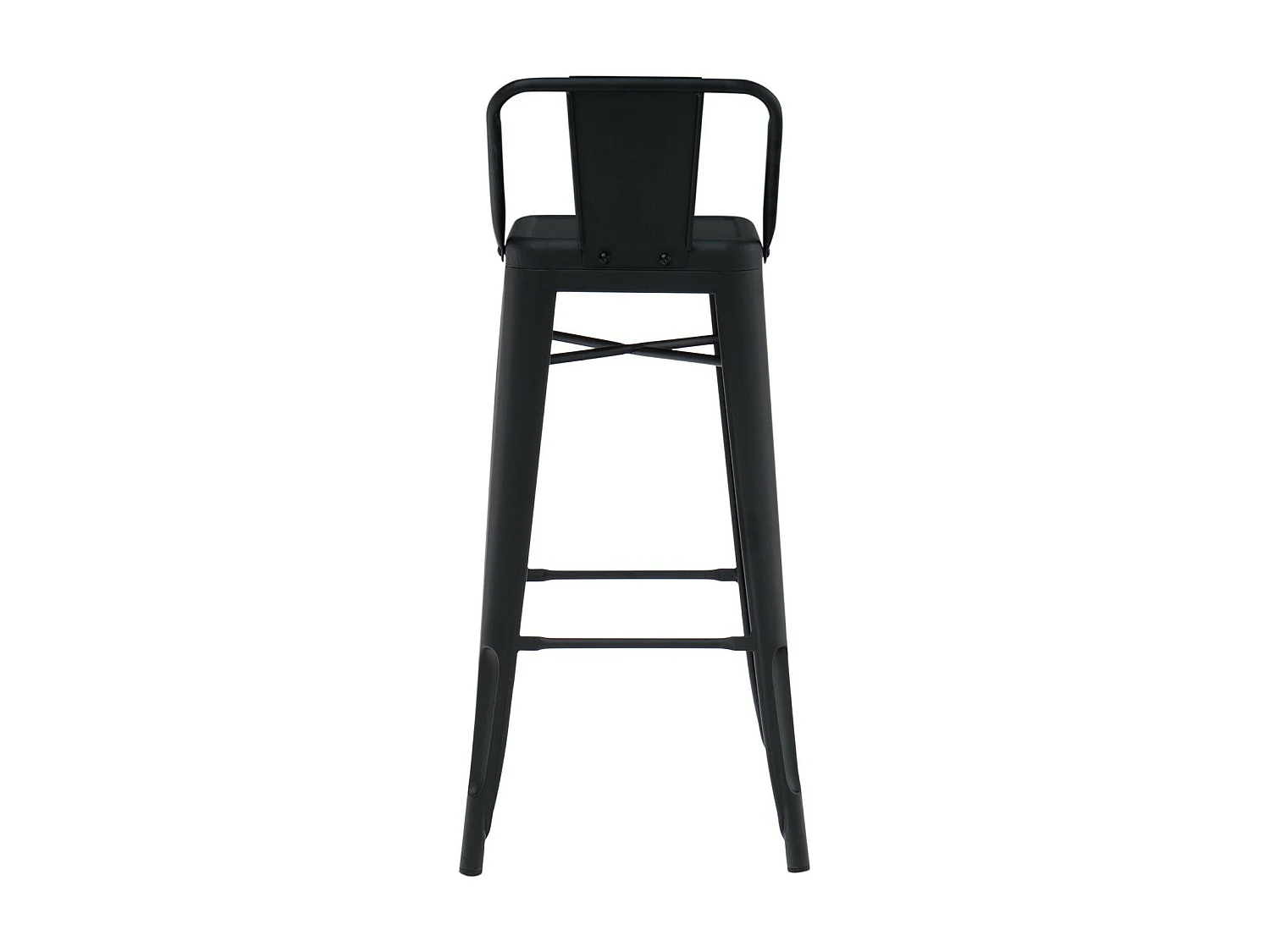 Taburete con respaldo de acero rojo brillante Kontoir 74 cm-Color Negro