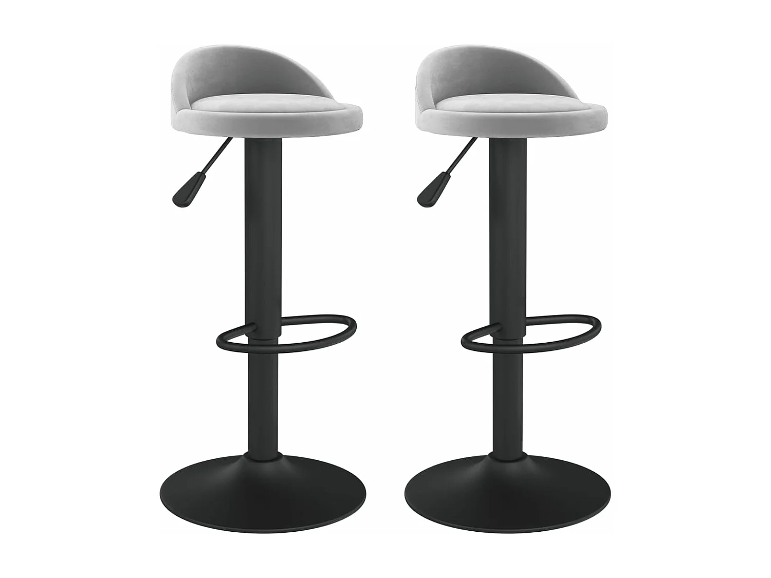 Tabourets de bar 2 pcs Gris clair Velours 10