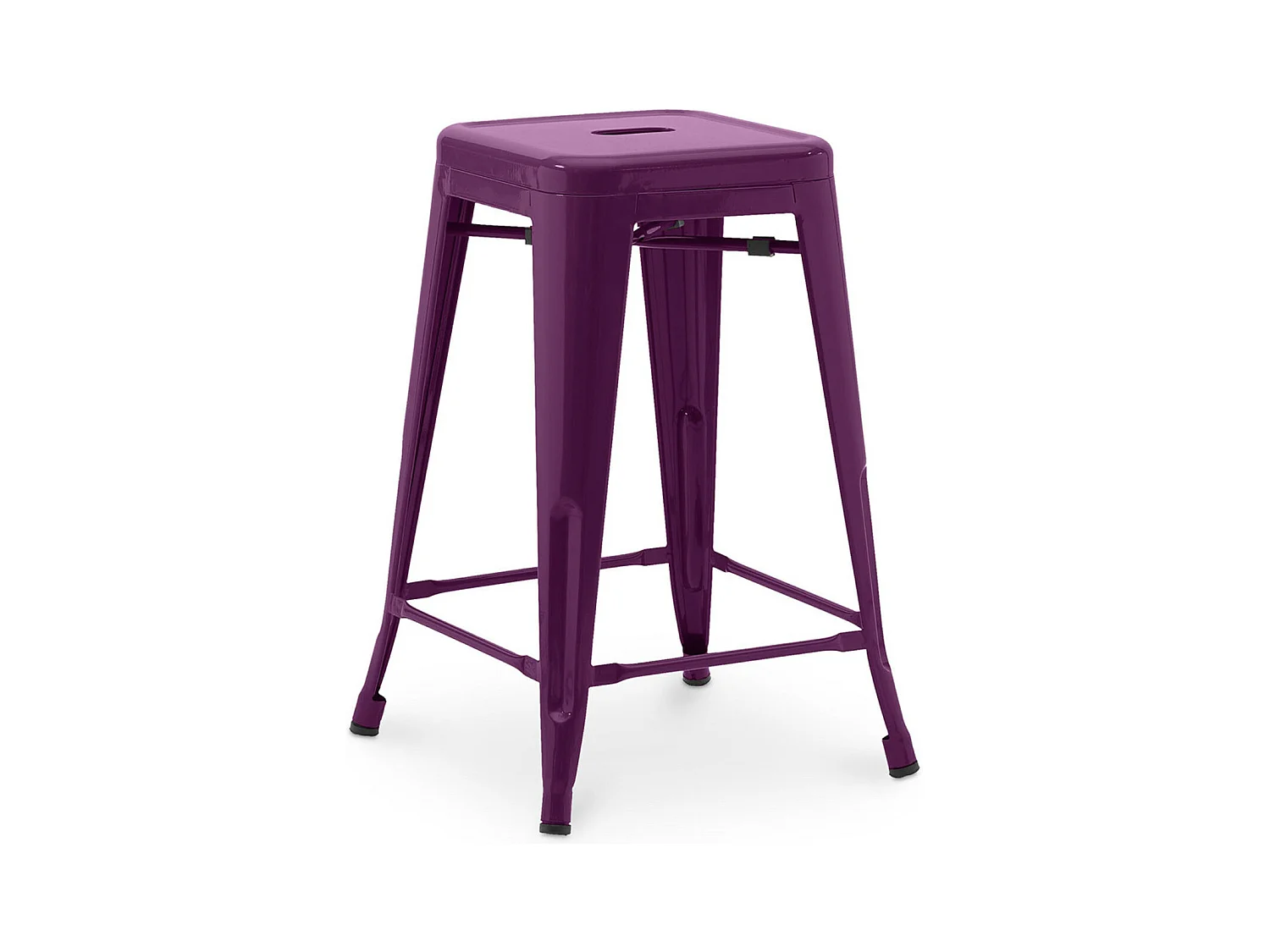 Tabouret industriel acier brillant renforcé Kalax 60cm --Couleur Violet