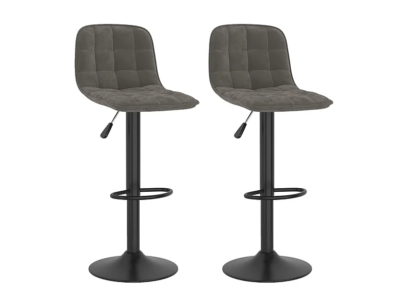 Tabourets de bar 2 pcs Gris foncé Velours 15