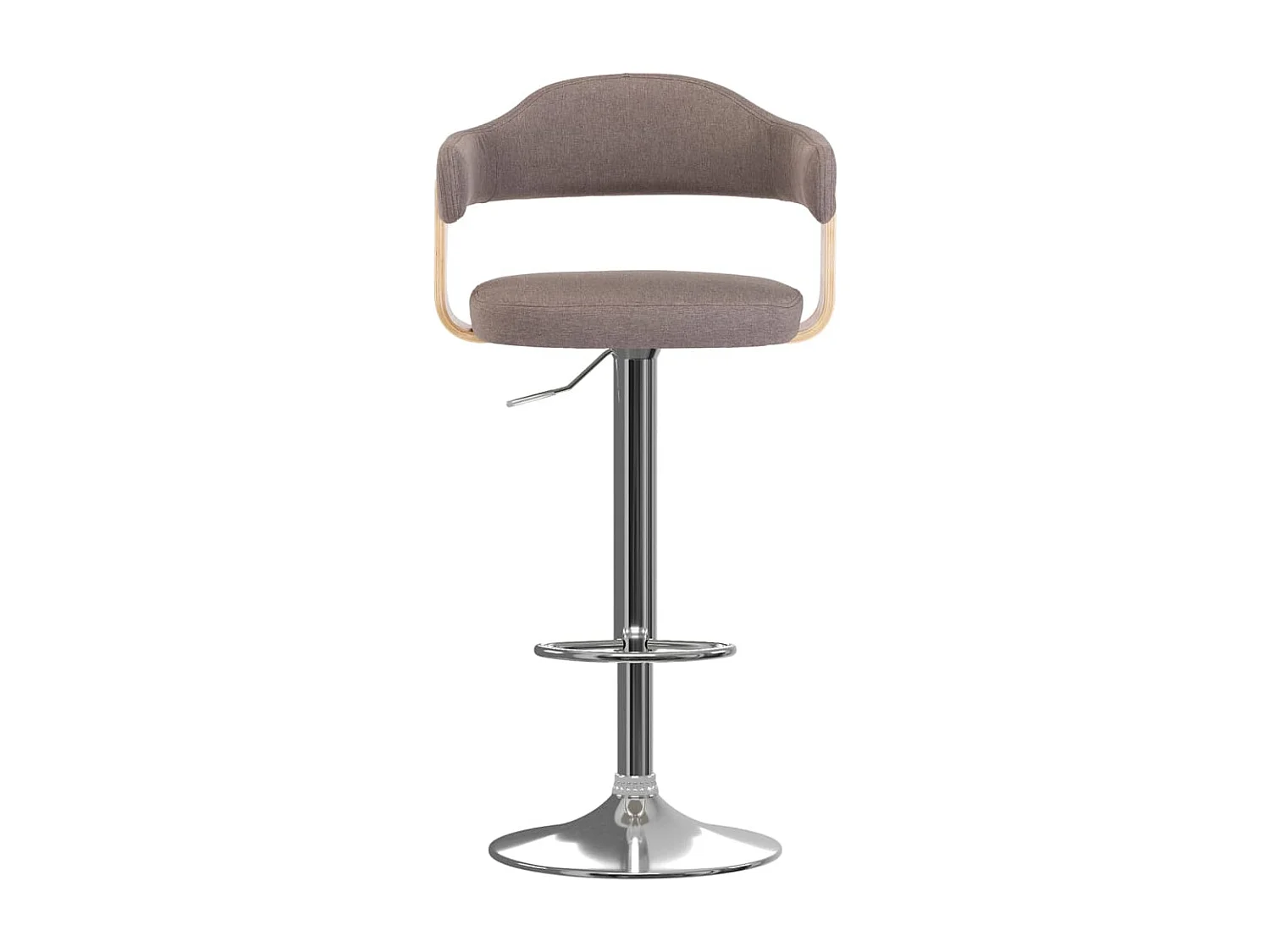 Tabourets de bar 2 pcs Taupe Bois courbé et tissu 3