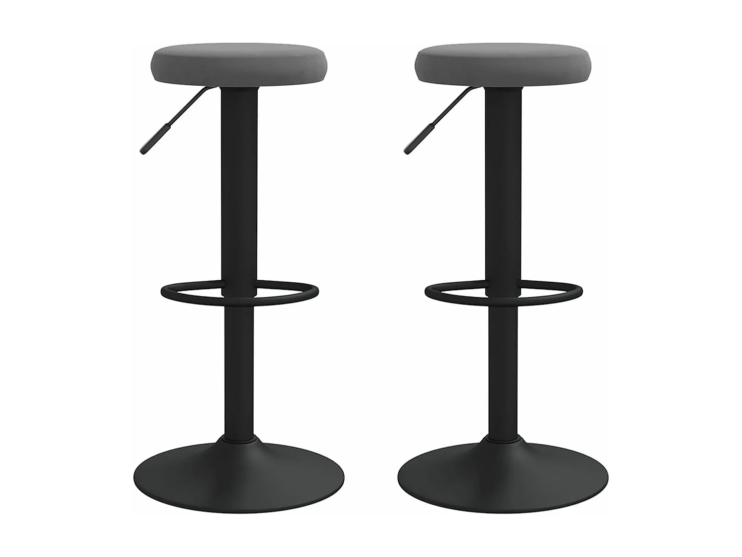 Tabourets de bar 2 pcs Gris foncé Velours 4
