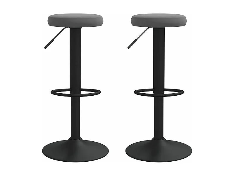 Tabourets de bar 2 pcs Gris foncé Velours 4