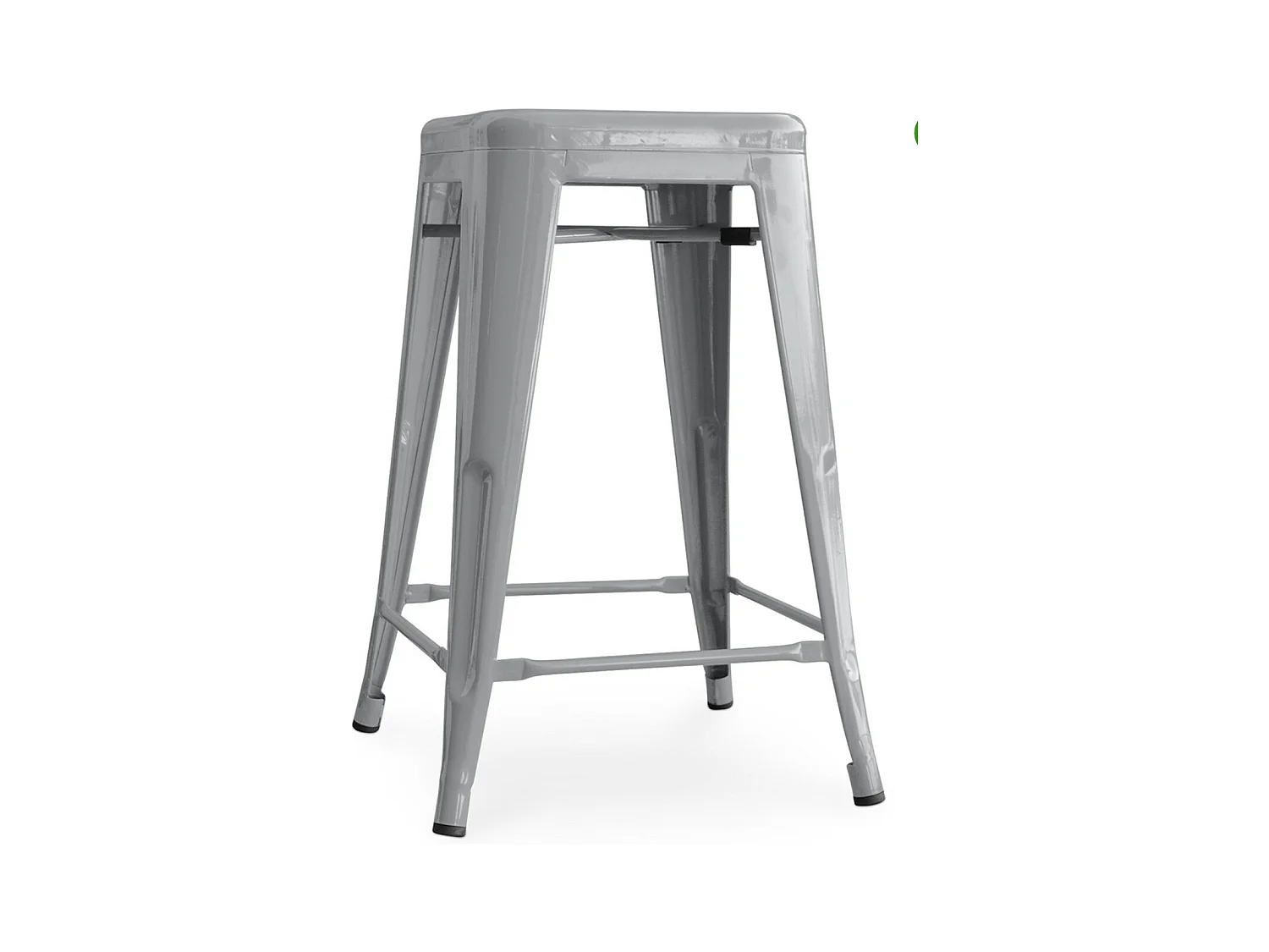 Tabouret industriel acier brillant renforcé Kalax 60cm --Couleur Gris clair