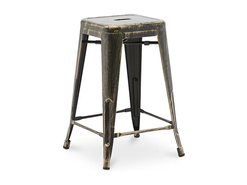 Tabouret acier vintage renforcé Kalax 60cm --Couleur Bronze