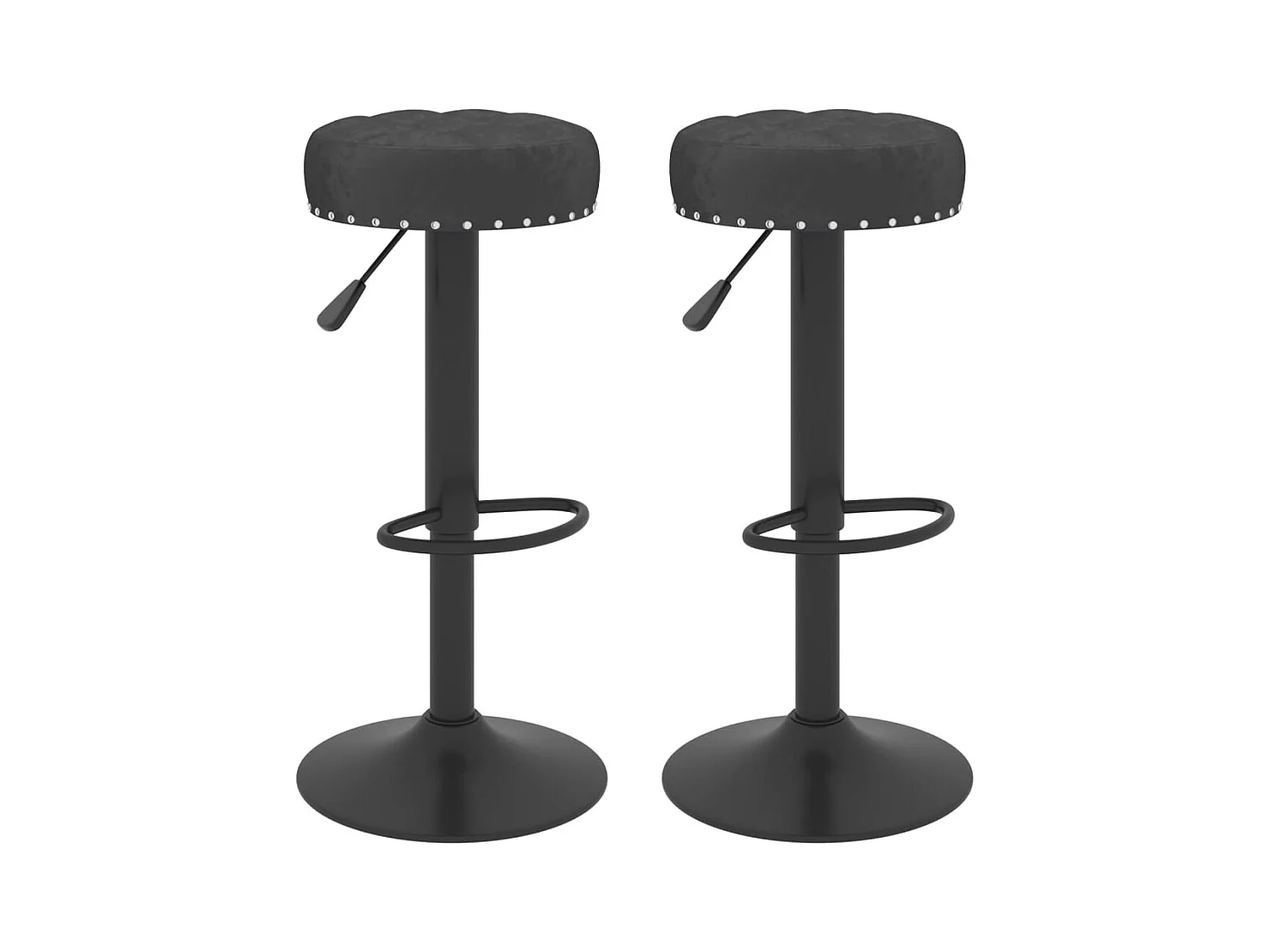 Tabourets de bar 2 pcs Noir Velours 9