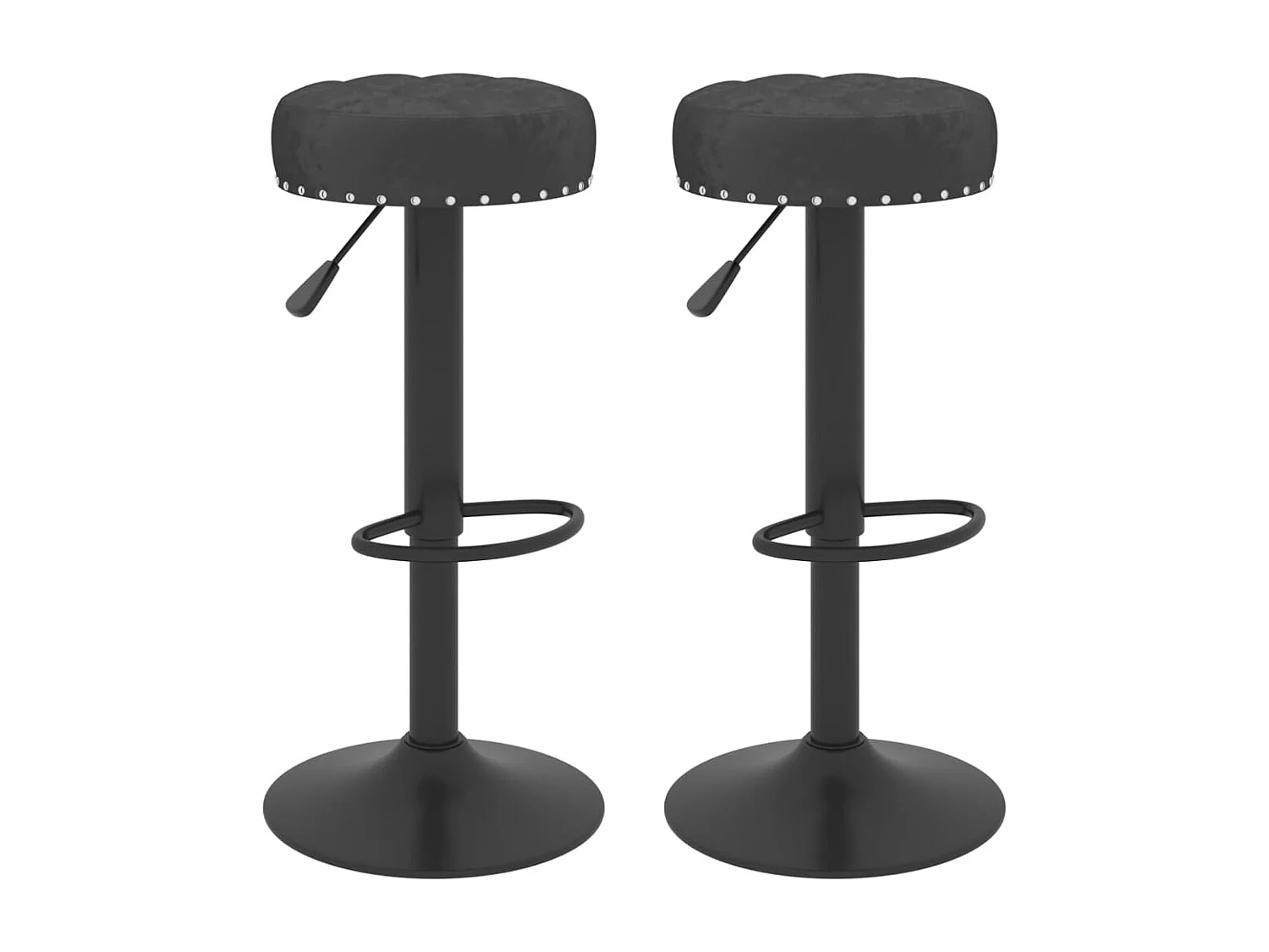 Tabourets de bar 2 pcs Noir Velours 9