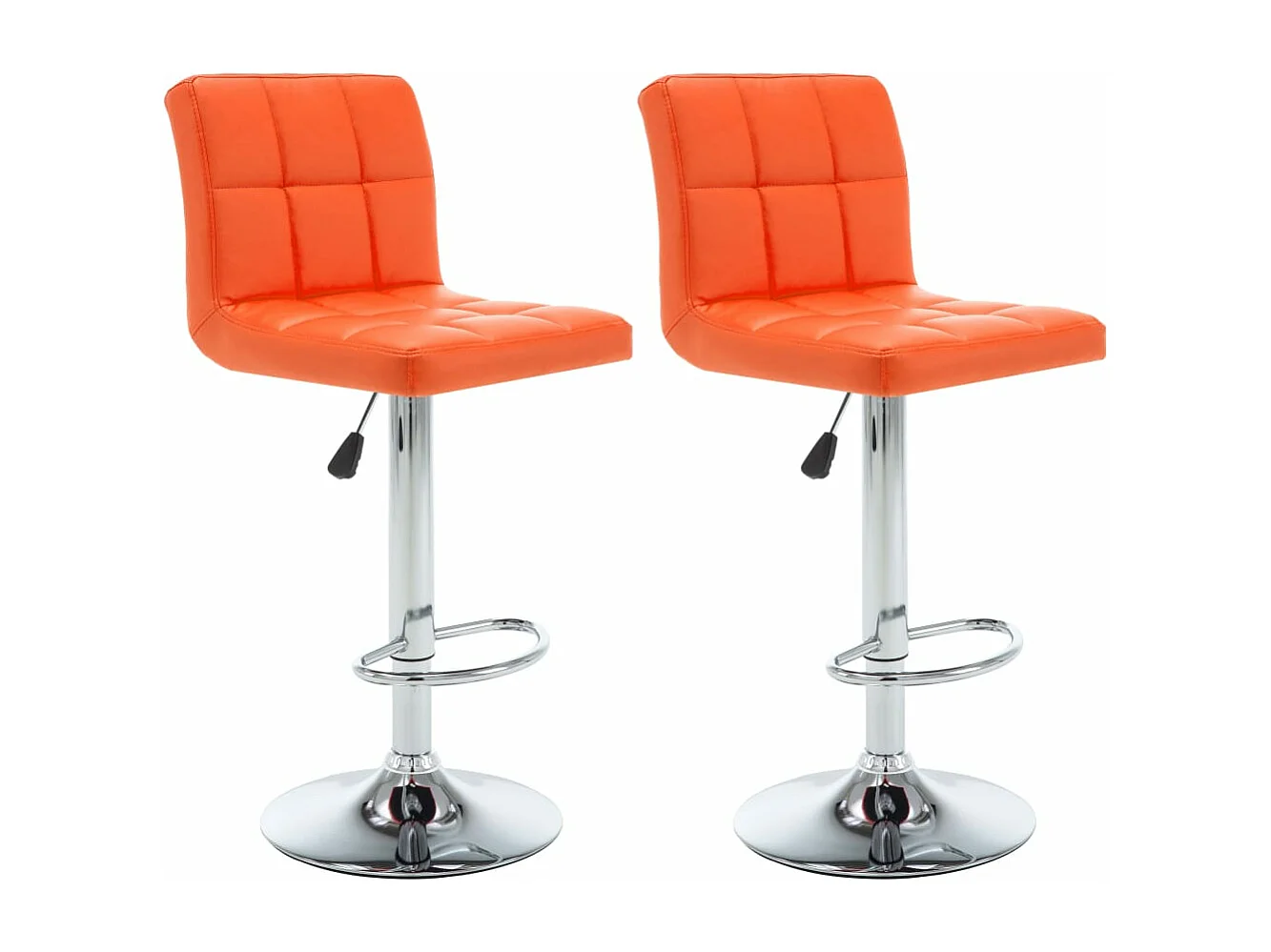 Tabourets de bar 2 pcs Orange Similicuir 2