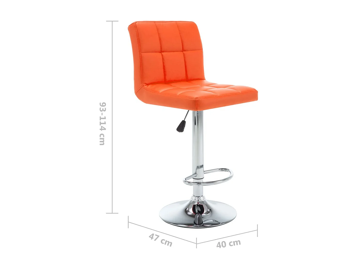Tabourets de bar 2 pcs Orange Similicuir 2