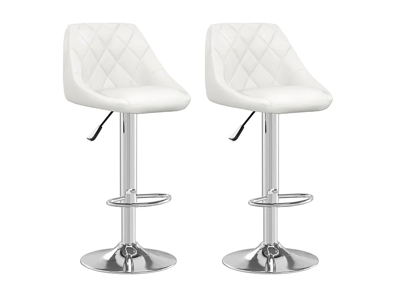 Tabourets de bar 2 pcs Blanc Similicuir 16
