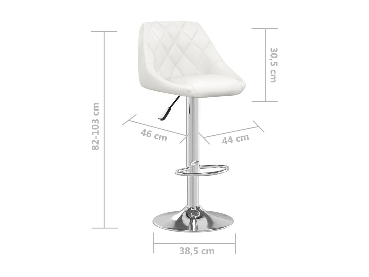 Tabourets de bar 2 pcs Blanc Similicuir 16