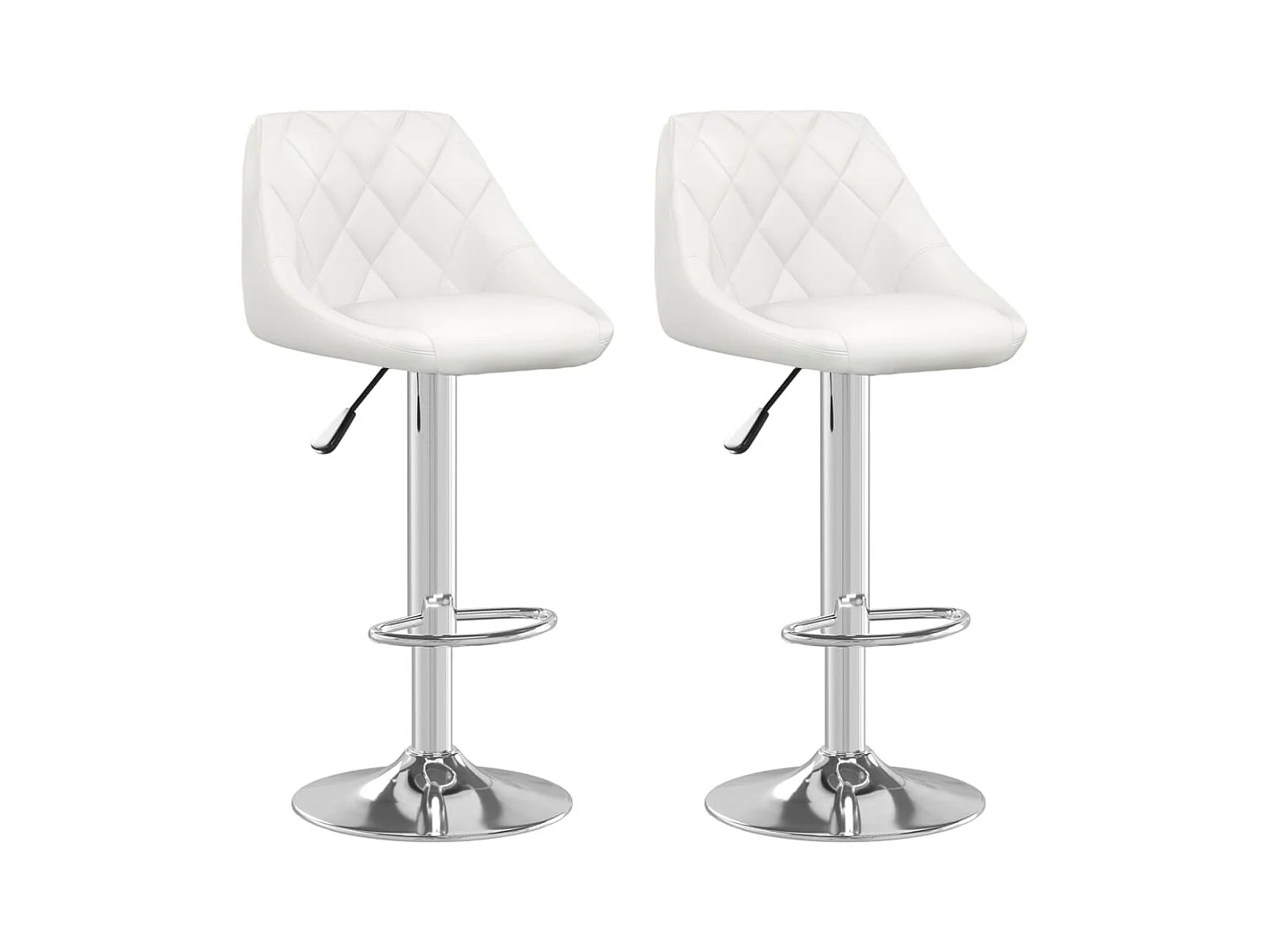 Tabourets de bar 2 pcs Blanc Similicuir 16