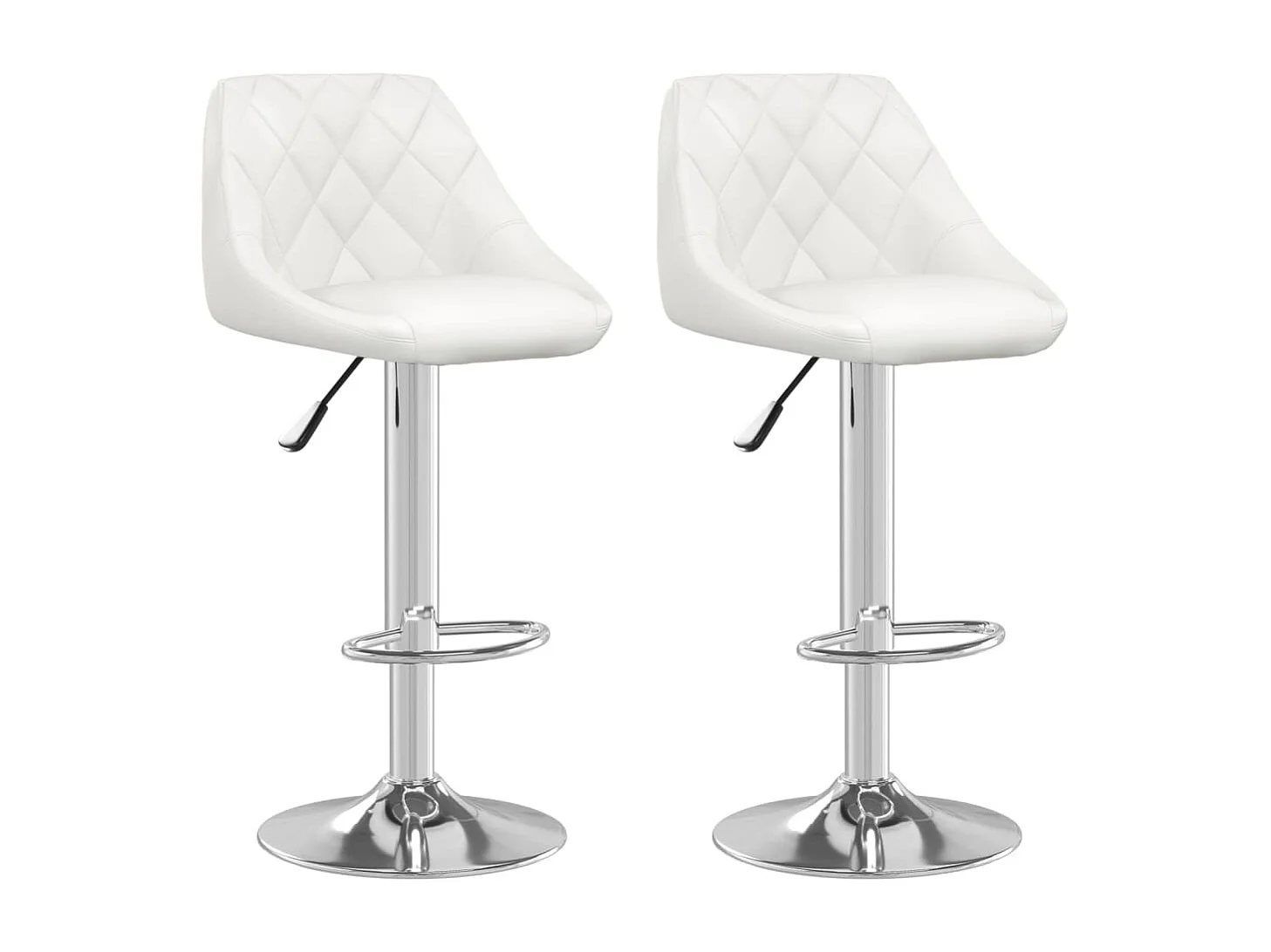 Tabourets de bar 2 pcs Blanc Similicuir 16