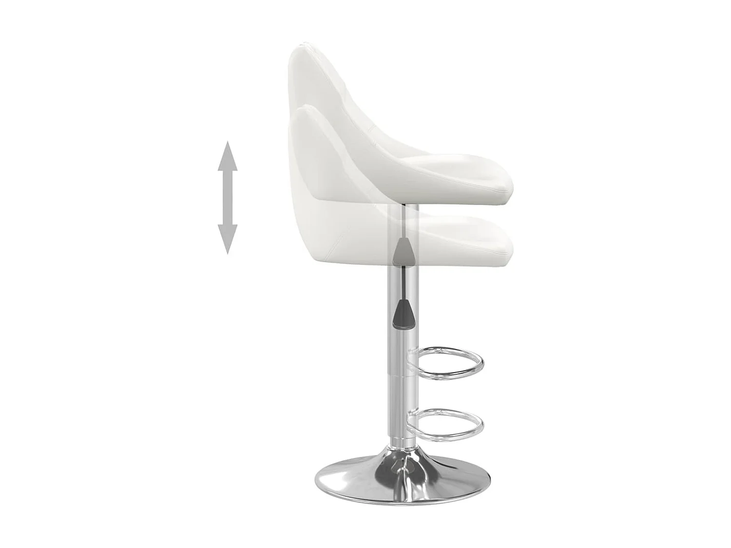 Tabourets de bar 2 pcs Blanc Similicuir 16