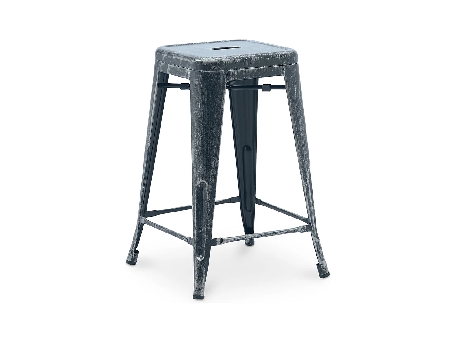 Tabouret acier vintage renforcé Kalax 60cm --Couleur Acier vieilli