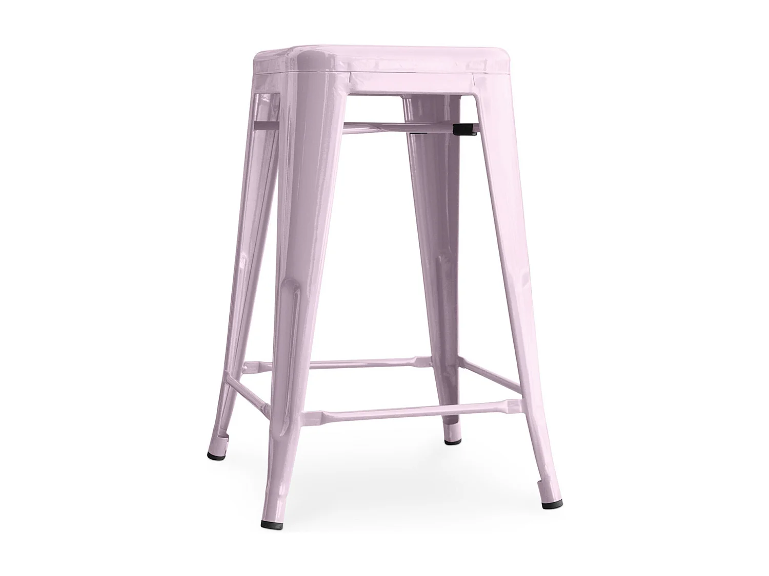 Tabouret industriel acier brillant renforcé Kalax 60cm --Couleur Rose