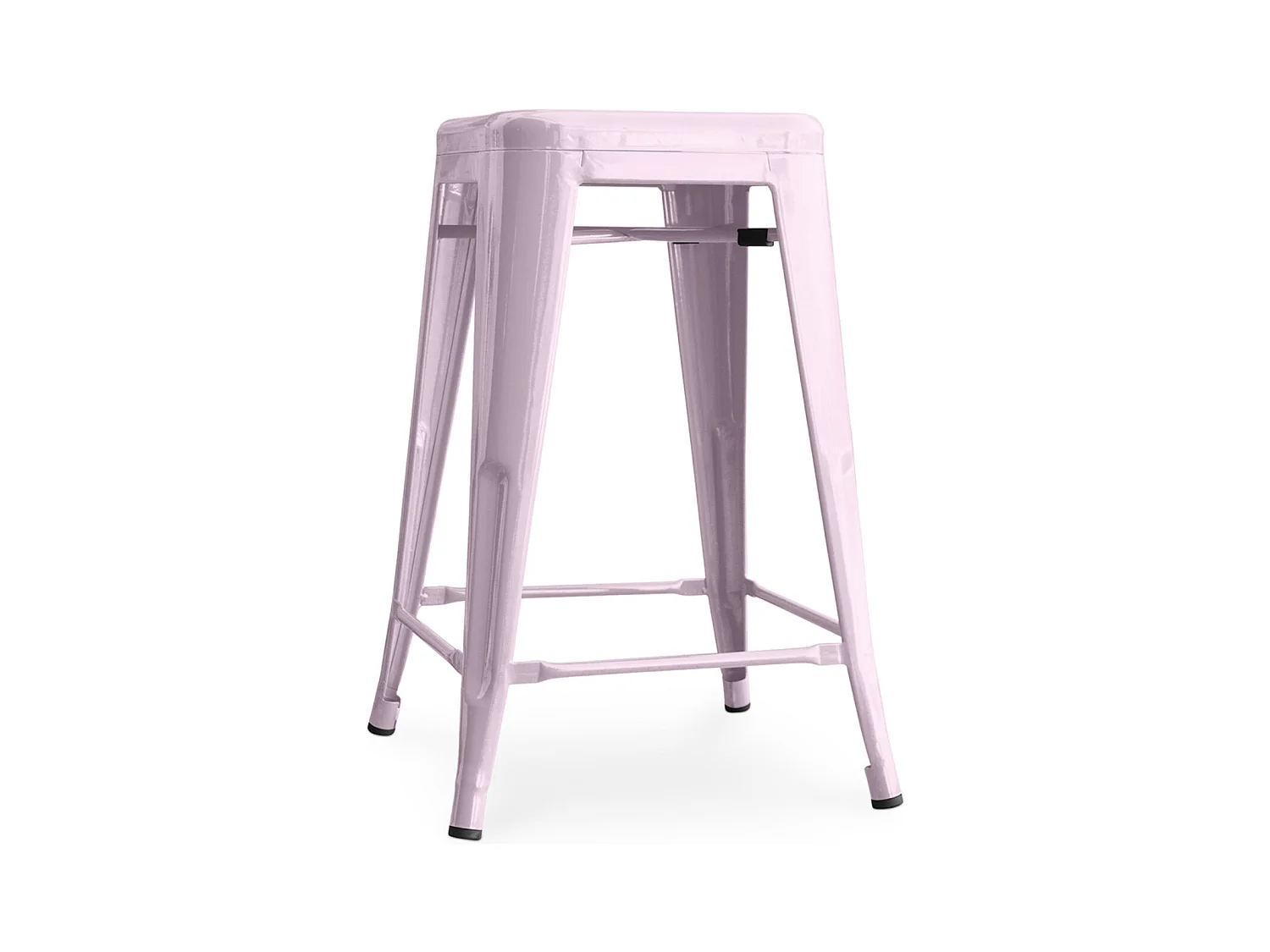 Tabouret industriel acier brillant renforcé Kalax 60cm --Couleur Rose