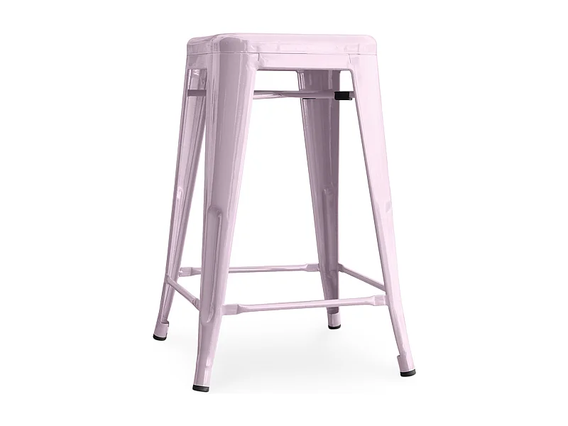 Tabouret industriel acier brillant renforcé Kalax 60cm --Couleur Rose