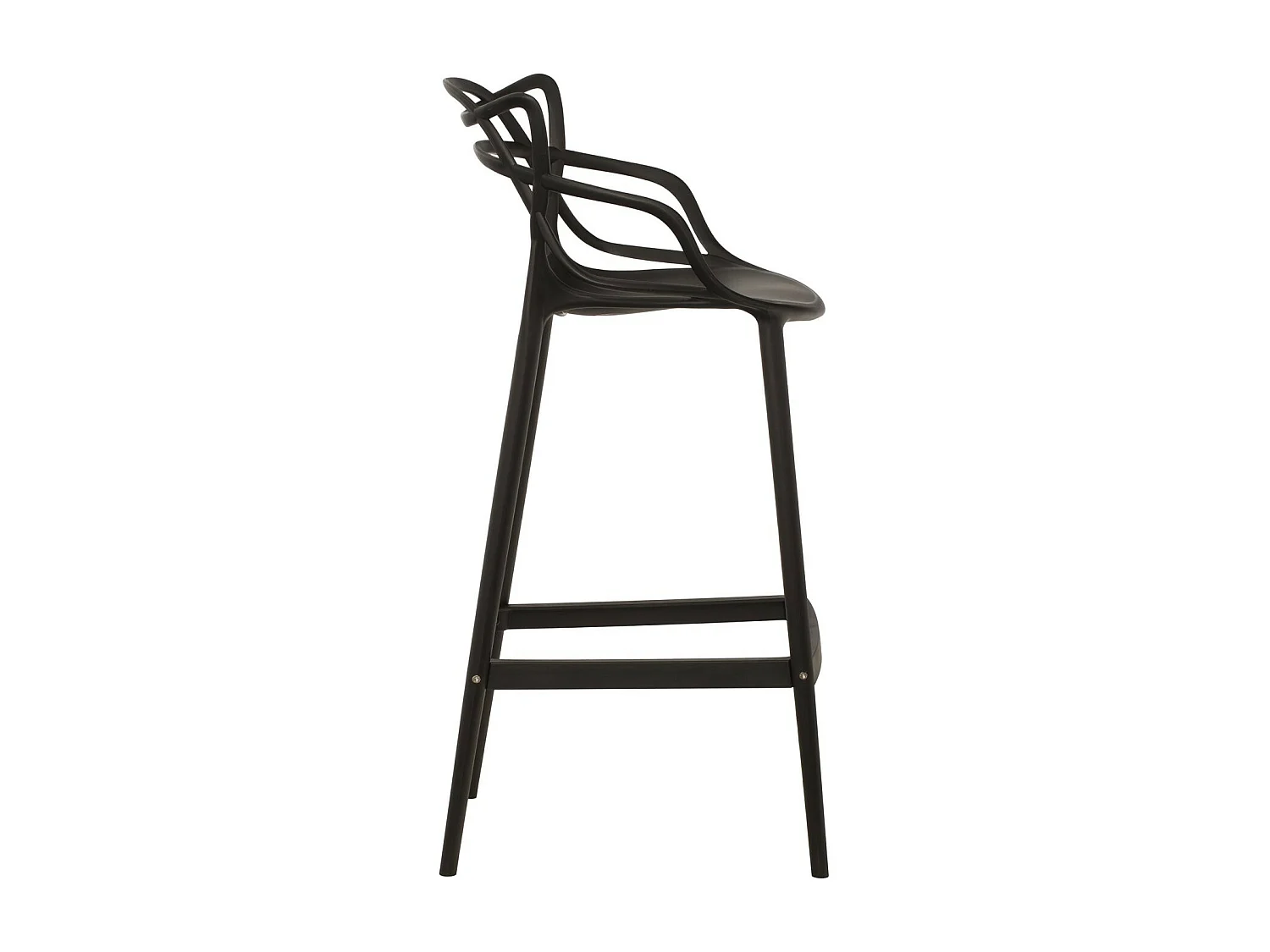Tabouret Beliano premium - Intérieur et extérieur-Couleur Noir-Hauteur d'assise 77 cm