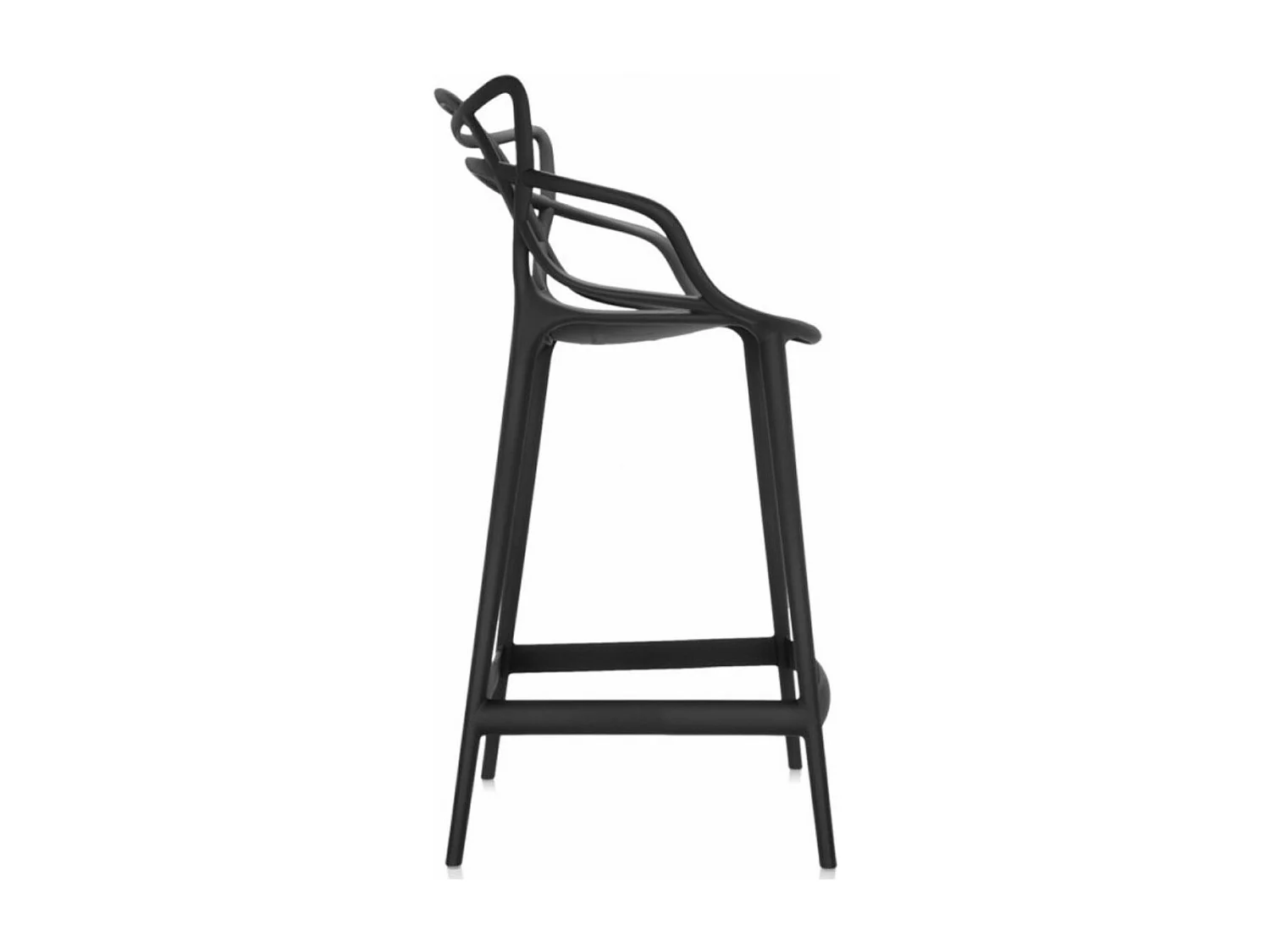 Tabouret Beliano premium - Intérieur et extérieur-Couleur Noir-Hauteur d'assise 77 cm