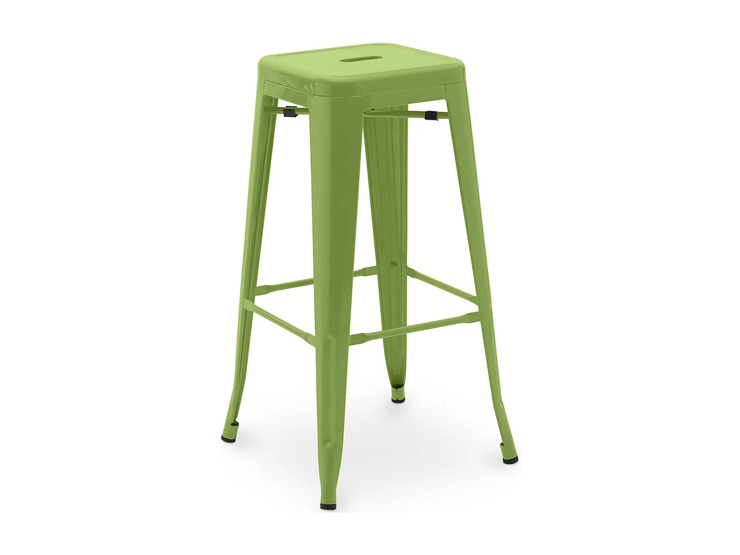 Tabouret haut industriel acier brillant renforcé Kalax 76cm --Couleur Vert kaki