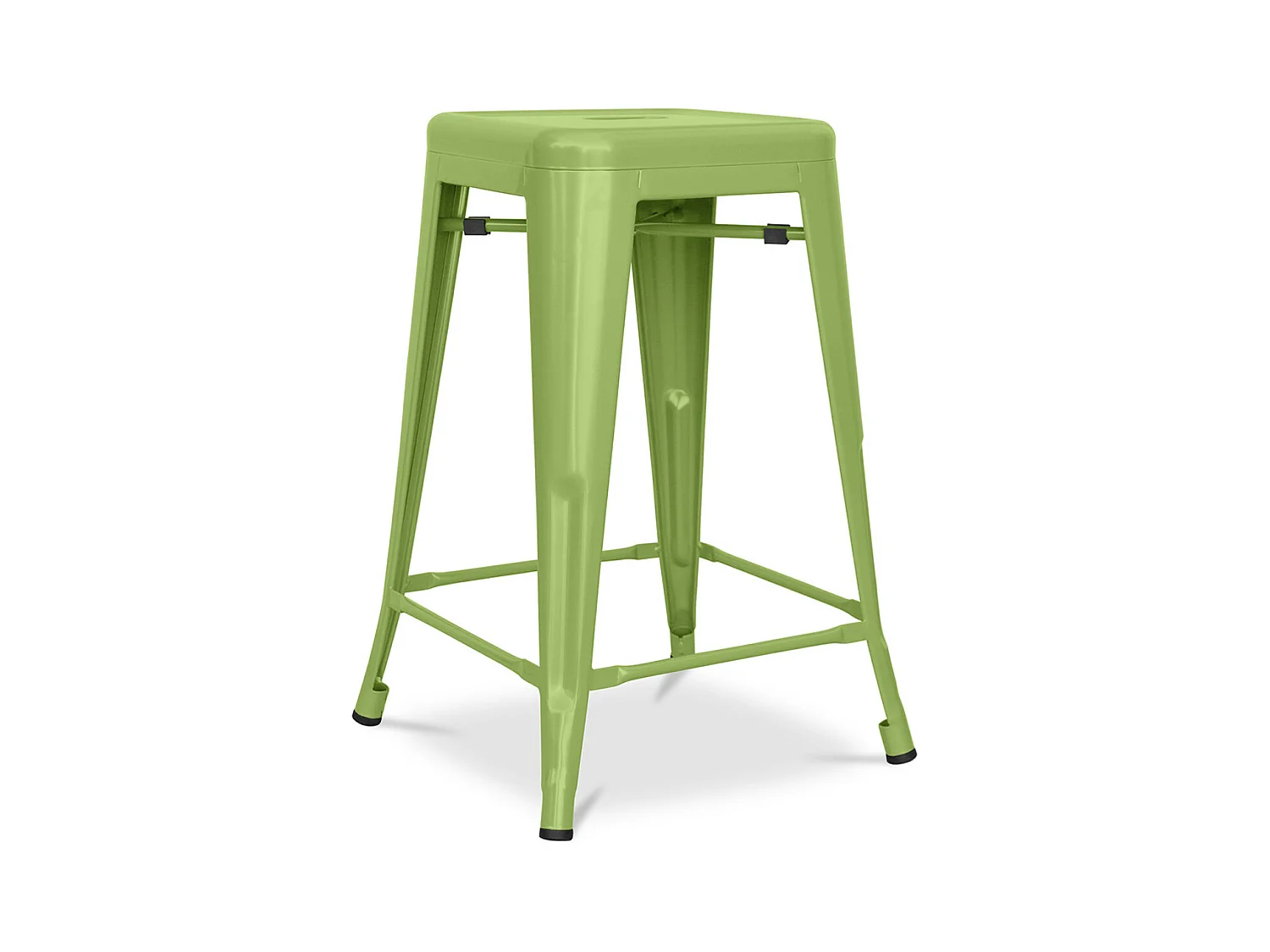 Tabouret industriel acier brillant renforcé Kalax 60cm --Couleur Vert kaki