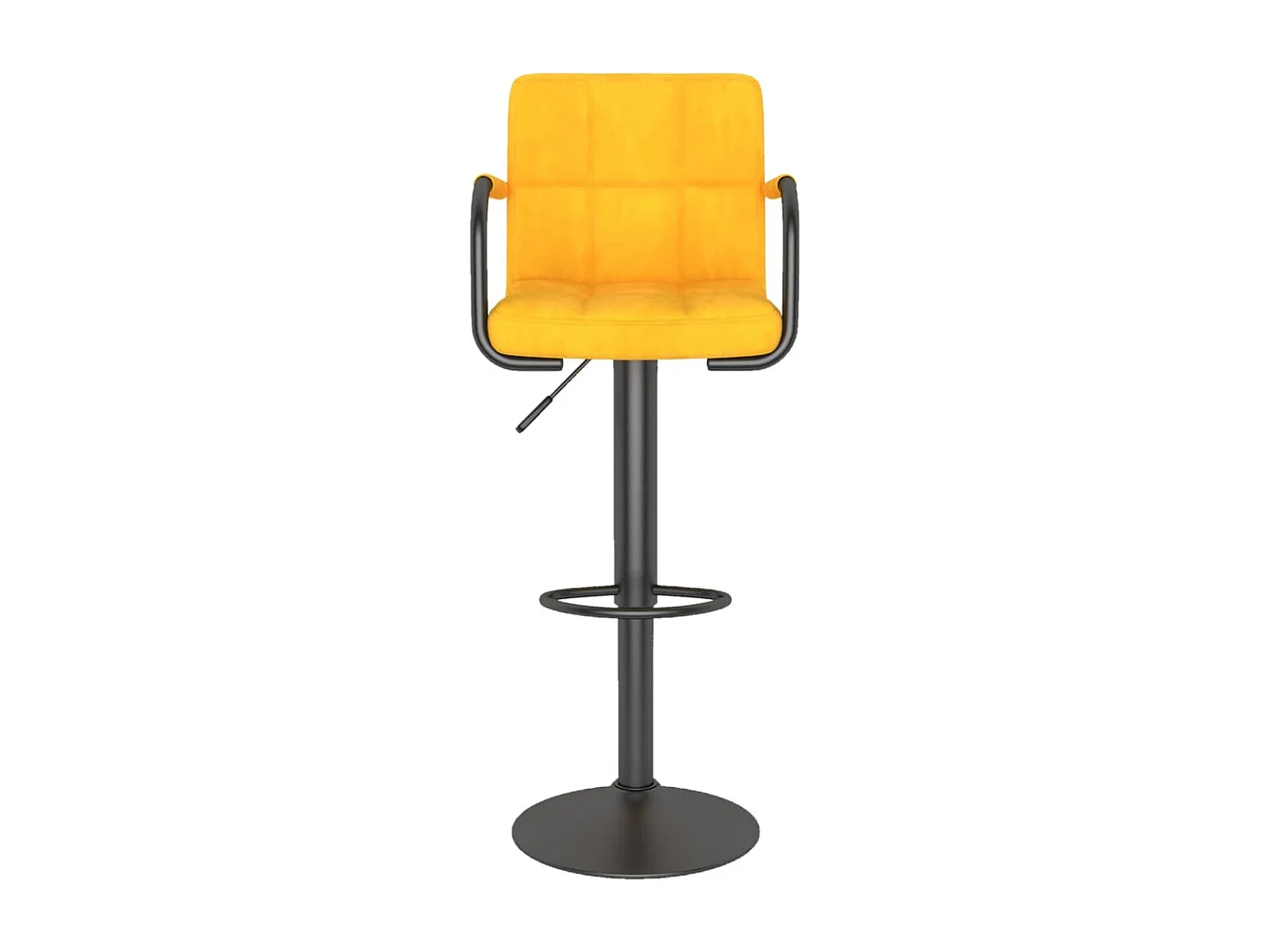 Tabourets de bar design avec accoudoir velours jaune Konfa - Lot de 2