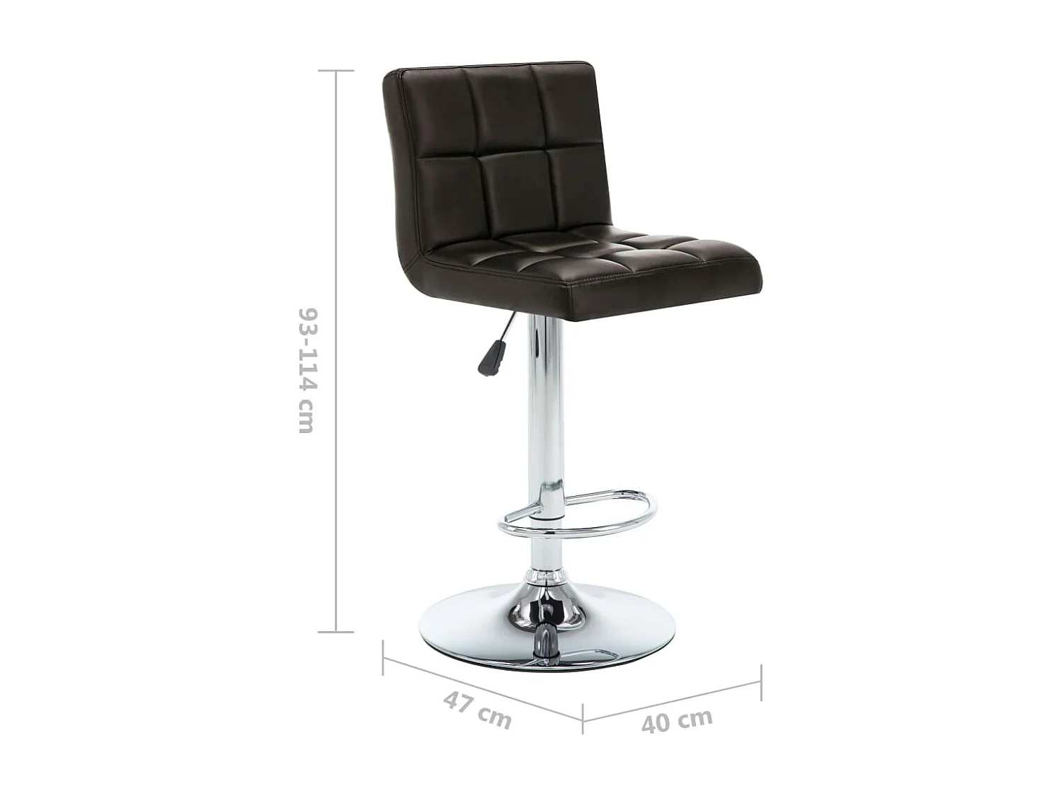 Tabourets de bar 2 pcs Marron Similicuir 12