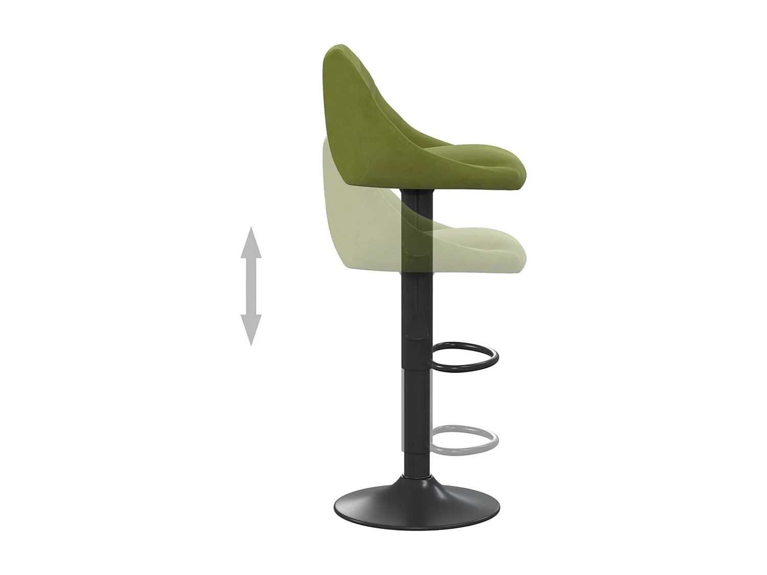 Tabourets de bar 2 pcs Vert clair Velours 7